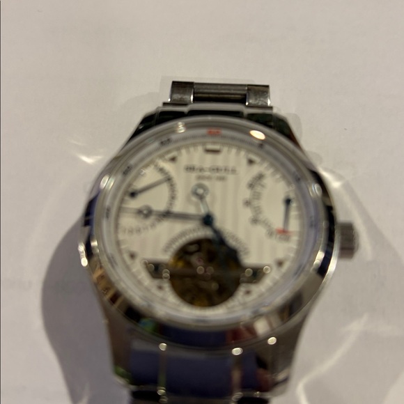 Men's Stainless SteelWatch with Open Heart Design